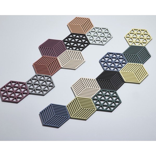 Suport din silicon pentru vase fierbinți Zone Hexagon, gri albastru-image-1