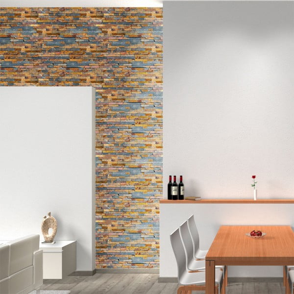 Autocolant pentru perete Ambiance Recycled Natural Wood, 40 x 40 cm