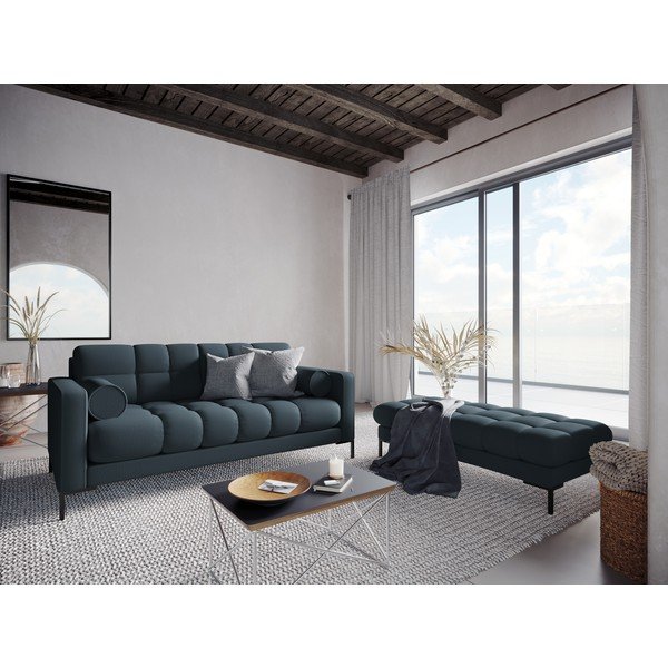 Bancă tapițată Cosmopolitan Design Bali, 133 cm, albastru închis-image-1