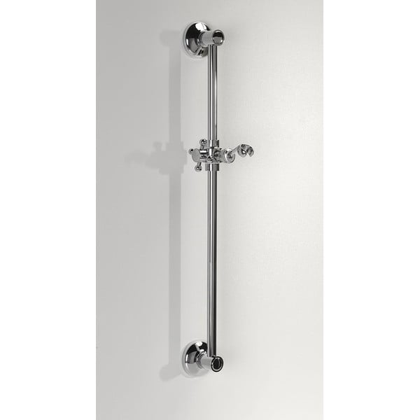 Tijă de duș argintiu-lucios de montat pe perete din alamă 67 cm cu suport glisant Antea – Sapho-image-1