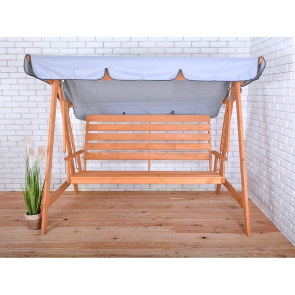 Balansoar de grădină gri din lemn Sylva - Rojaplast-image-1