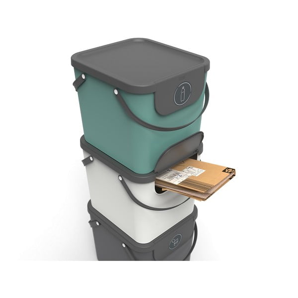 Coș de gunoi pentru deșeuri  sortate din plastic reciclat 40 l Albula - Rotho-image-3