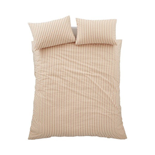 Lenjerie de pat portocalie pentru pat de o persoană 135x200 cm Cotton Rich Woven Stripe – Pineapple Elephant