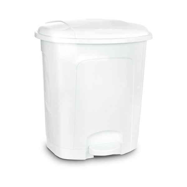 Coș de gunoi alb cu pedală din plastic 5,5 l – Orion