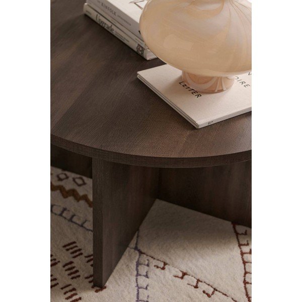 Măsuță de cafea maro rotundă din MDF ø 85 cm Poppy – Ellos Home-image-1