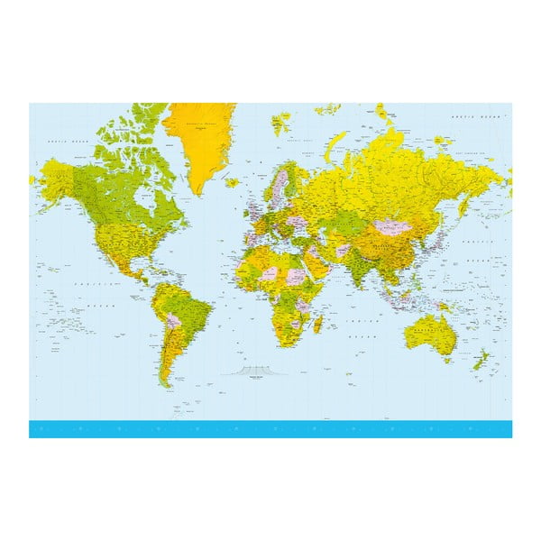 Tapet în format mare Harta lumii, 366x254 cm