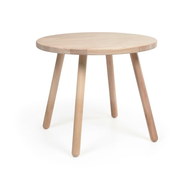 Masă din lemn de cauciuc pentru copii Kave Home Dilcia, ø 55 cm