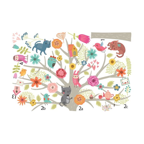 Set autocolante de perete pentru camera copiilor Ambiance Scandinavian Tree-image-1