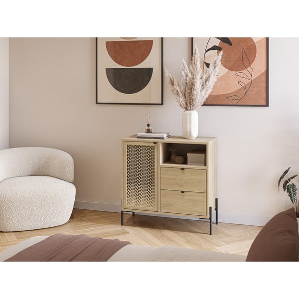 Dulap în culoare naturală cu aspect de lemn de stejar 80x80 cm Inca – Marckeric-image-1