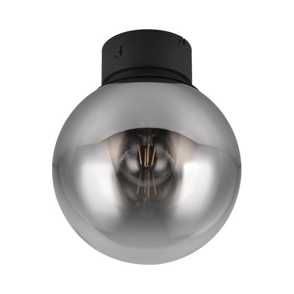 Plafonieră neagră LED cu abajur din sticlă ø 30 cm Cipallone – CINQUE-image-1