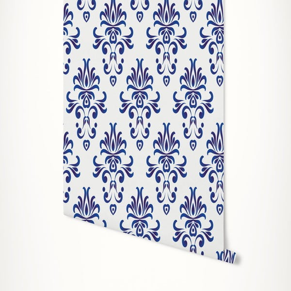 Tapet LineArtistica Grace, 60 x 300 cm, albastru - alb
