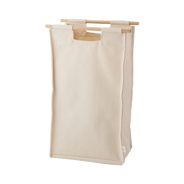 Coș de rufe bej de montat pe perete din material textil BagUp – ReCollector