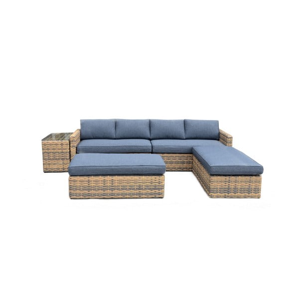 Set mobilier de grădină gri/maro din ratan artificial pentru opt persoane Hartford – Rojaplast