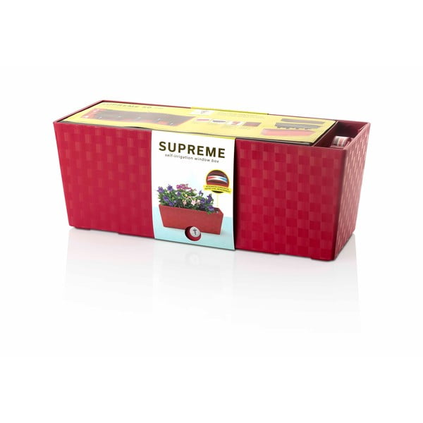 Jardinieră cu sistem auto-udare Flower Lover Supreme, lungime 50 cm, roșu-image-1