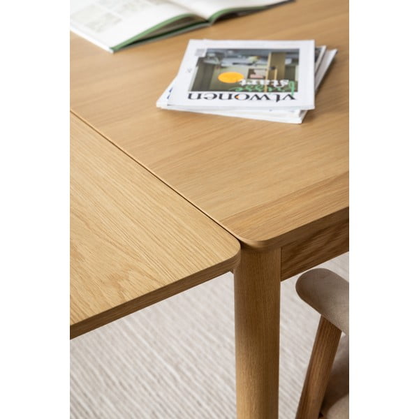 Masă de dining în culoare naturală extensibilă cu aspect de lemn de stejar 100x200 cm Atlantic – Actona-image-1