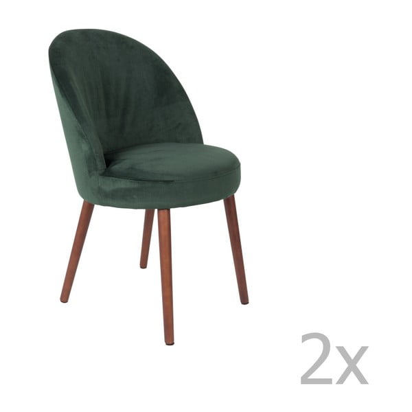 Set 2 scaune Dutchbone Barbara, verde închis