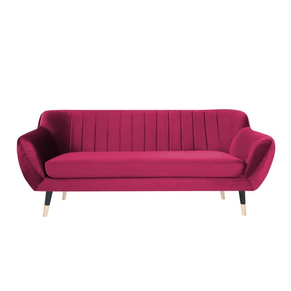 Canapea Mazzini Sofas BENITO cu picioare negre, roz, 188 cm