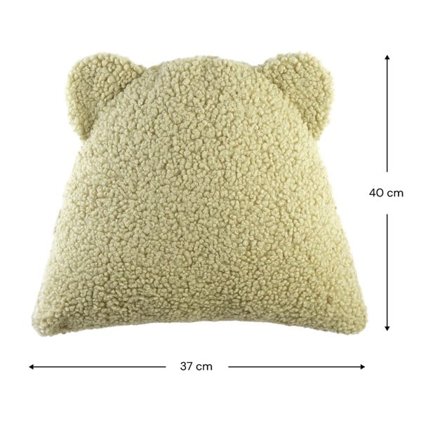 Pernă decorativă pentru copii verde cu tapițerie din țesătură bouclé Bear – Wigiwama-image-4