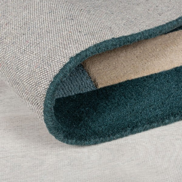 Covor verde închis țesut manual din lână 150x240 cm Labyrinth Shaped – Flair Rugs-image-3