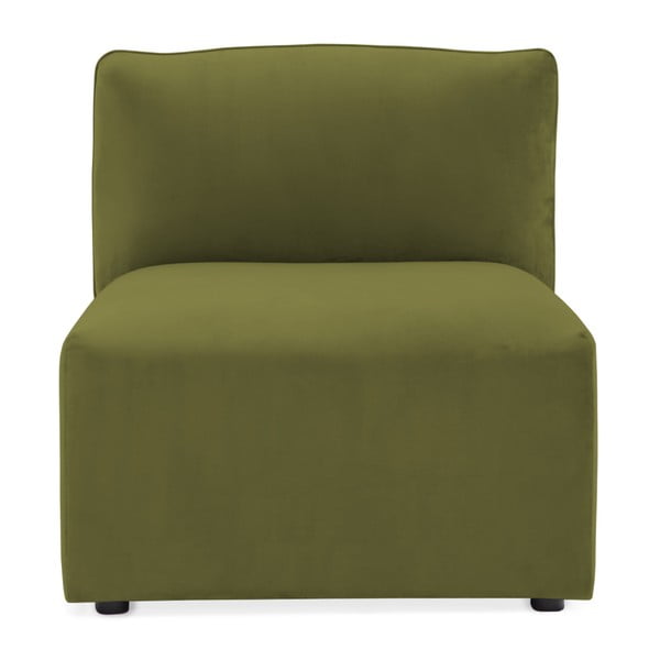 Modul de mijloc pentru canapea Vivonita Velvet Cube, verde măsliniu