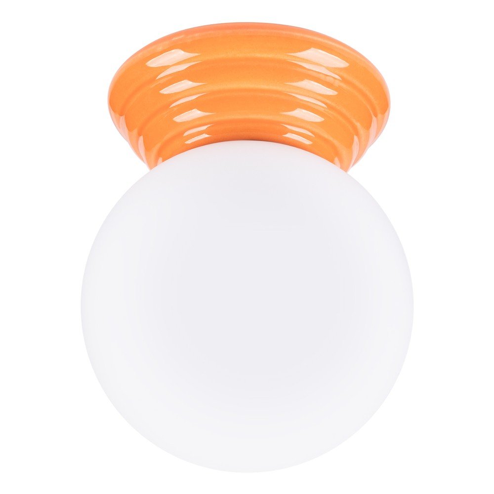 Plafonieră portocalie din ceramică cu abajur din sticlă ø 12 cm Farsa – Sollux