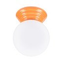 Plafonieră portocalie din ceramică cu abajur din sticlă ø 12 cm Farsa – Sollux