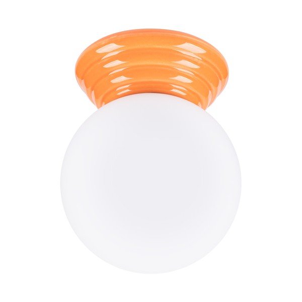 Plafonieră portocalie din ceramică cu abajur din sticlă ø 12 cm Farsa – Sollux