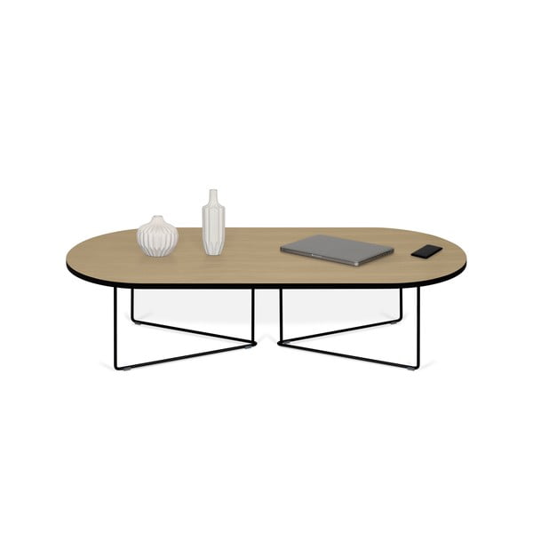 Măsuță de cafea cu blat cu aspect de lemn de stejar 136x60 cm Oval - TemaHome-image-3