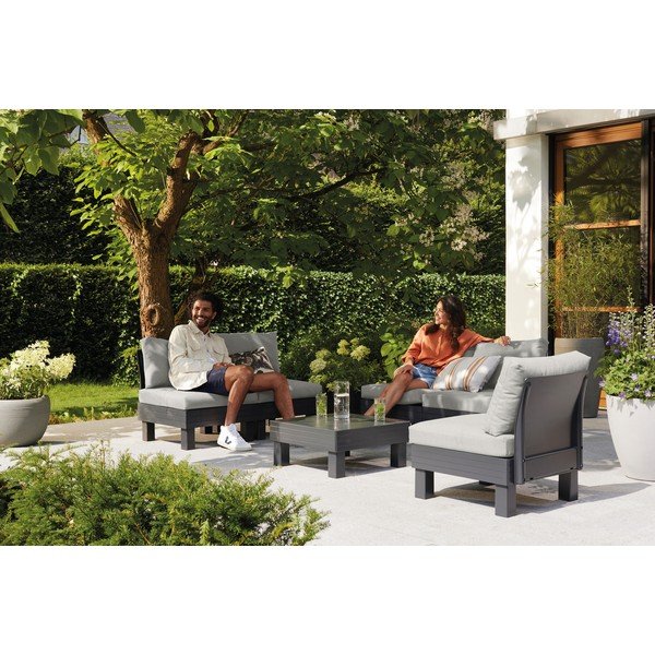 Set mobilier de grădină gri pentru patru persoane Cantara – Keter-image-1