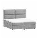 Pat boxspring gri deschis cu spațiu de depozitare 160x200 cm Rico – Ropez