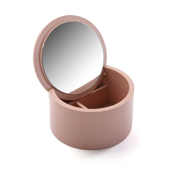 Cutie din lemn pentru bijuterii Versa Pinky, ø 14 cm, roz-image-1