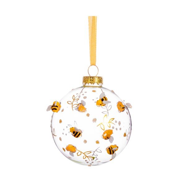 Ornament de Crăciun din sticlă Bees & Flowers – Sass & Belle