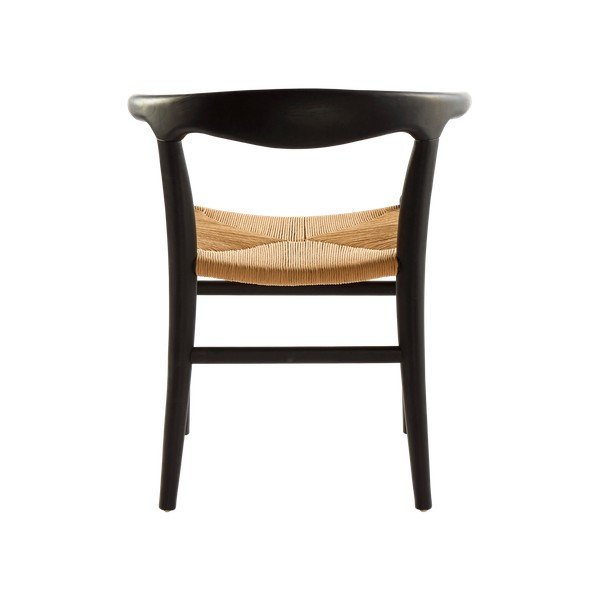Scaun de dining negru/crem cu cotiere din lemn de ulm Nattavaara – Jotex-image-3