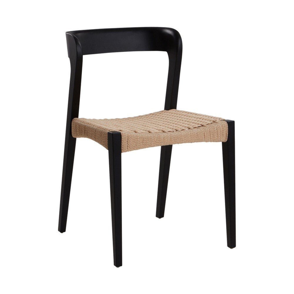 Scaun de dining negru din lemn de ulm Vikdalen – Jotex