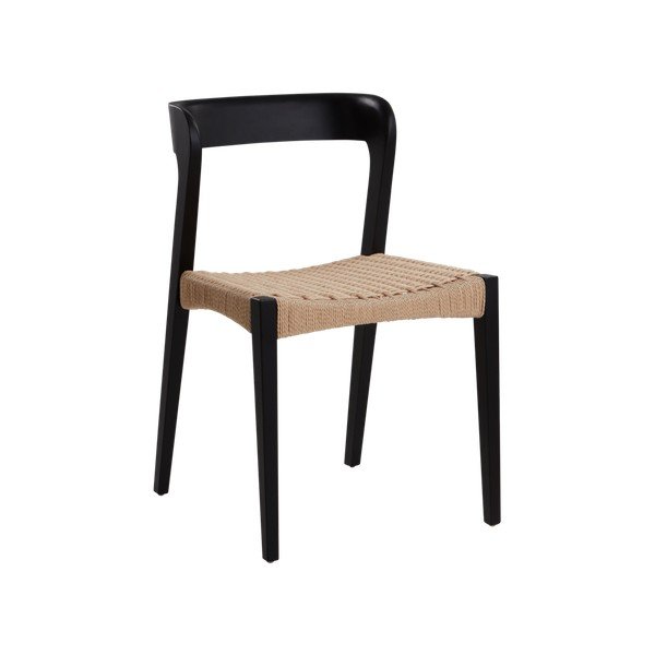 Scaun de dining negru din lemn de ulm Vikdalen – Jotex