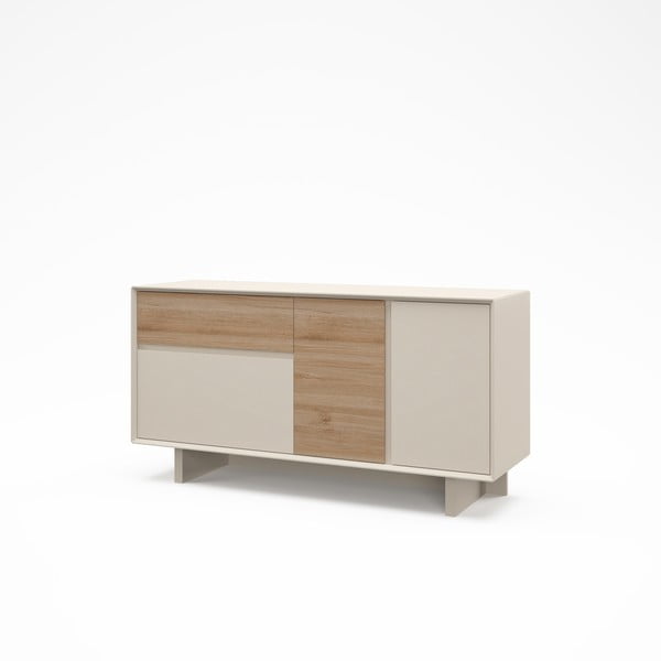 Comodă bej/în culoare naturală cu aspect de lemn de stejar 146x76x45 cm Carpi – Marckeric-image-3