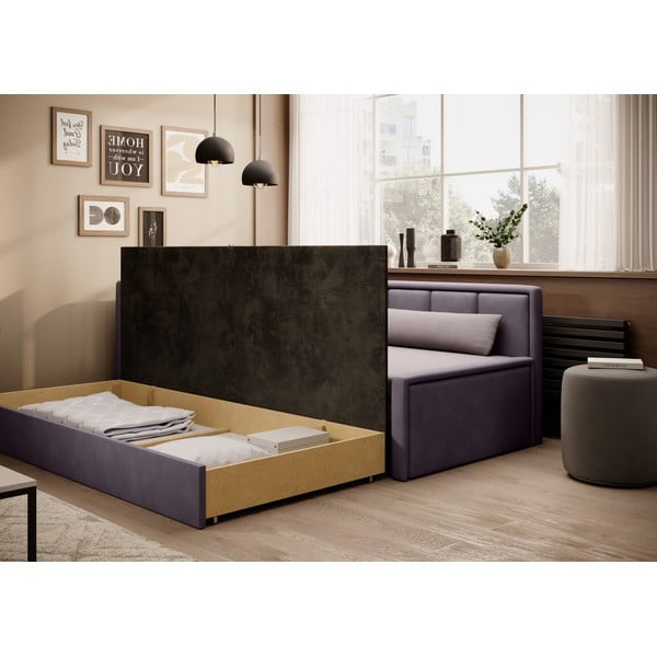 Canapea roz extensibilă/cu spațiu de depozitare cu tapițerie din chenille 214 cm Fulgeo – ELTAP-image-3