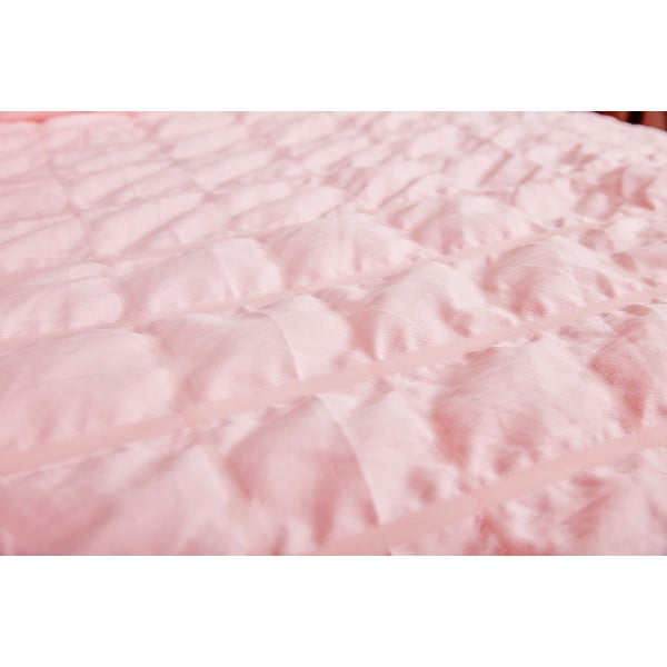 Lenjerie de pat roz din țesătură crep pentru pat de o persoană 140x200 cm Naomi – My House-image-1