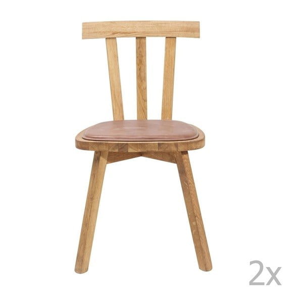 Set 2 scaune din lemn de stejar Kare Design Hans