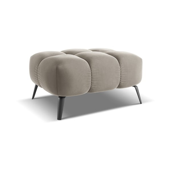 Taburet bej cu tapițerie din catifea Nalu – Makamii-image-3