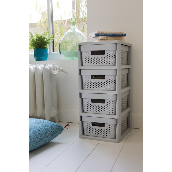 Etajeră pe roți gri din plastic 29,5x65,5 cm Infinity – Curver-image-2