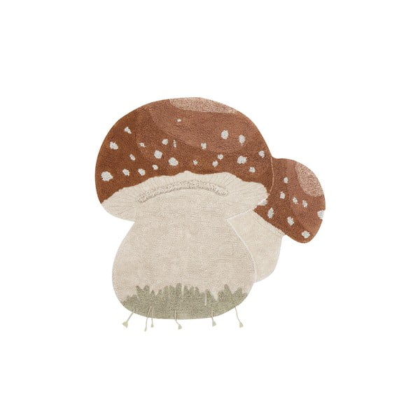 Covor pentru copii cărămiziu/crem lavabil/țesut manual din bumbac 120x120 cm Boletus – Lorena Canals