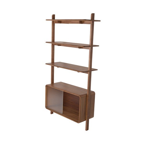 Bibliotecă maro din lemn de frasin cu ușă glisantă 90x180x35 cm Rise – Zuiver-image-2