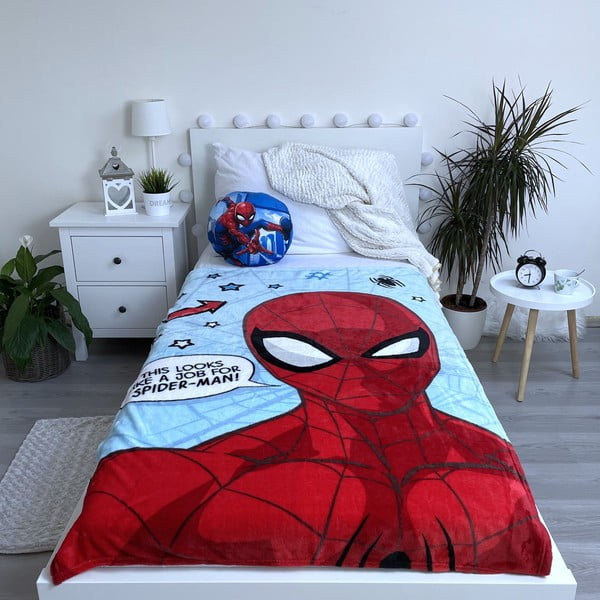 Pătură pentru copii roșu-albastru din micropluș 100x150 cm Spiderman – Jerry Fabrics-image-2