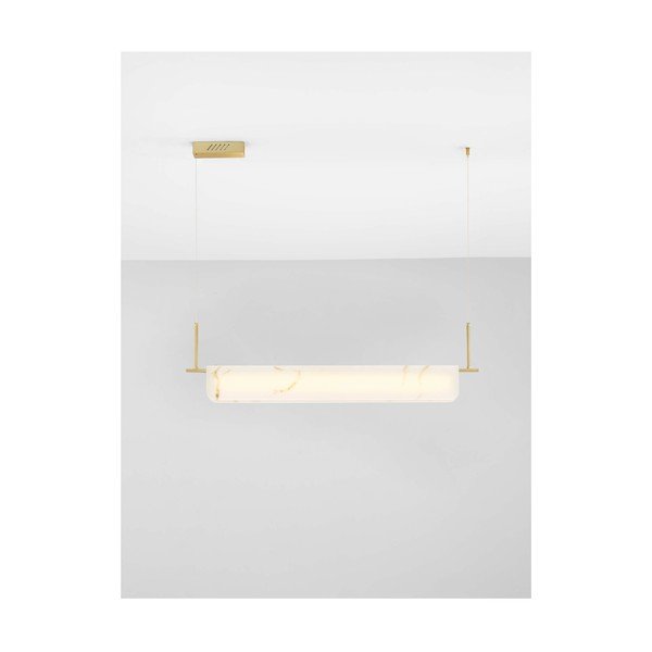 Lustră crem/alămie LED cu intensitate reglabilă cu aspect de marmură Aider – Nova Luce-image-4