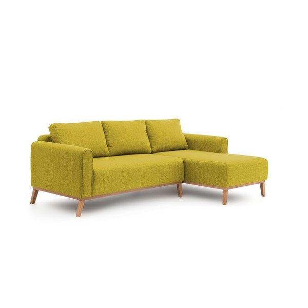 Canapea cu șezlong pe partea dreaptă Vivonita Milton, verde lime-image-1