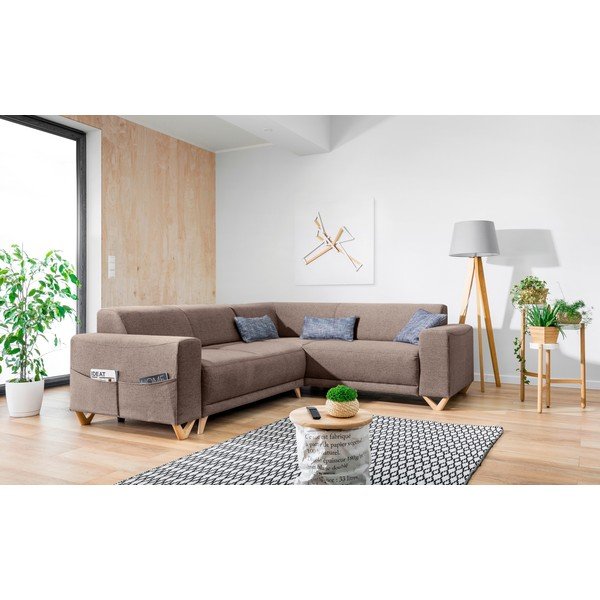 Colțar maro extensibil/cu spațiu de depozitare (cu colț pe partea dreaptă/în formă de ”L”) Classy Sophie – Miuform-image-3