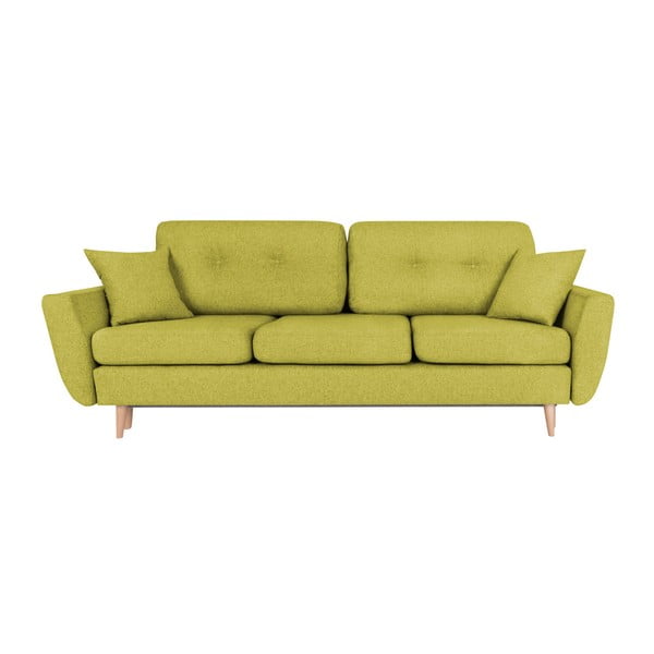 Canapea extensibilă cu 3 locuri Scandizen Rita, galben