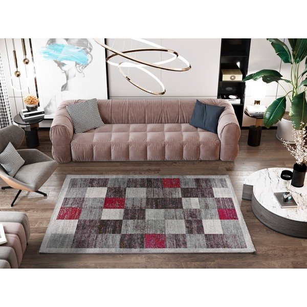 Covor roșu/gri 200x290 cm Sheki – Universal-image-1