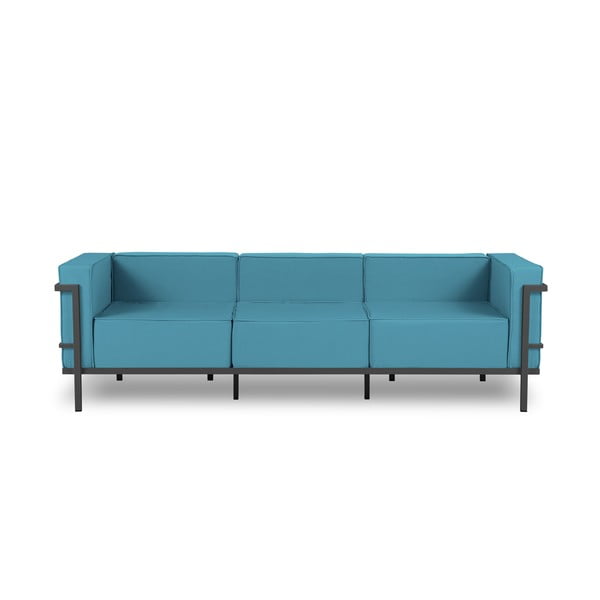 Canapea cu 3 locuri adecvată pentru exterior Calme Jardin Cannes, albastru - negru